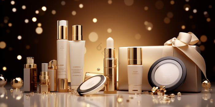 化妝品促銷活動組合產(chǎn)品圖與刀具的巧妙結(jié)合
